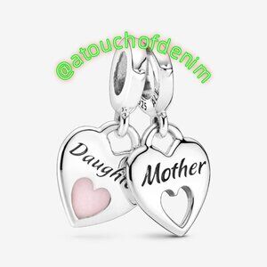 Pandora Double Heart Split Dangle Charm